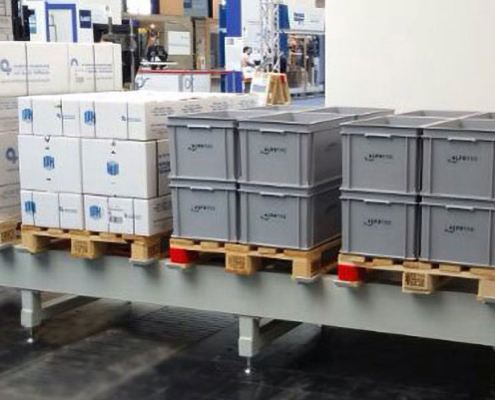 boxes and packages on pallets