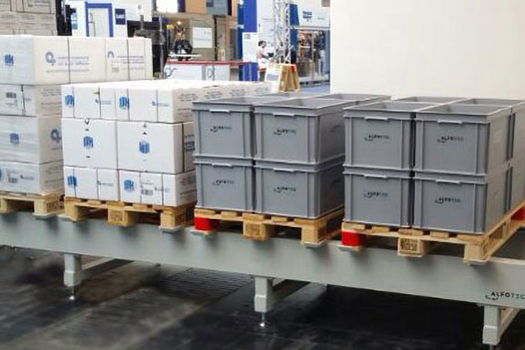 boxes and packages on pallets