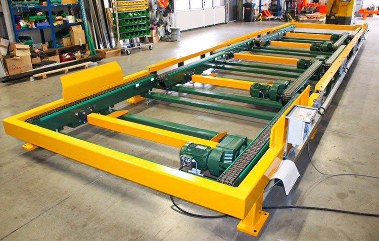 chain conveyor yellow green