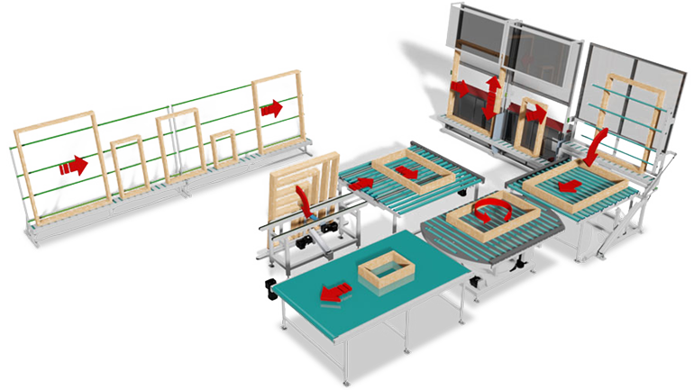 conveyor system to assembly line building accessories