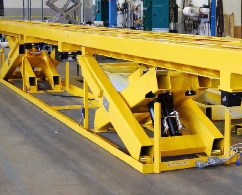 tandem scissors lift table yellow