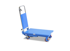 mobiler hubtisch blau