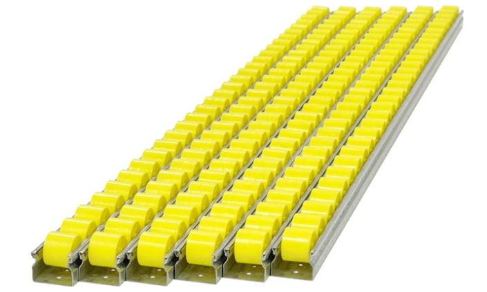 Rollentechnik Röllchenleiste 1000mm - Gelbe Rollenleiste 28x25mm Nach DIN 9033